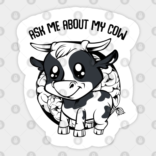 Cow Cattle Sticker by Lumio Gifts